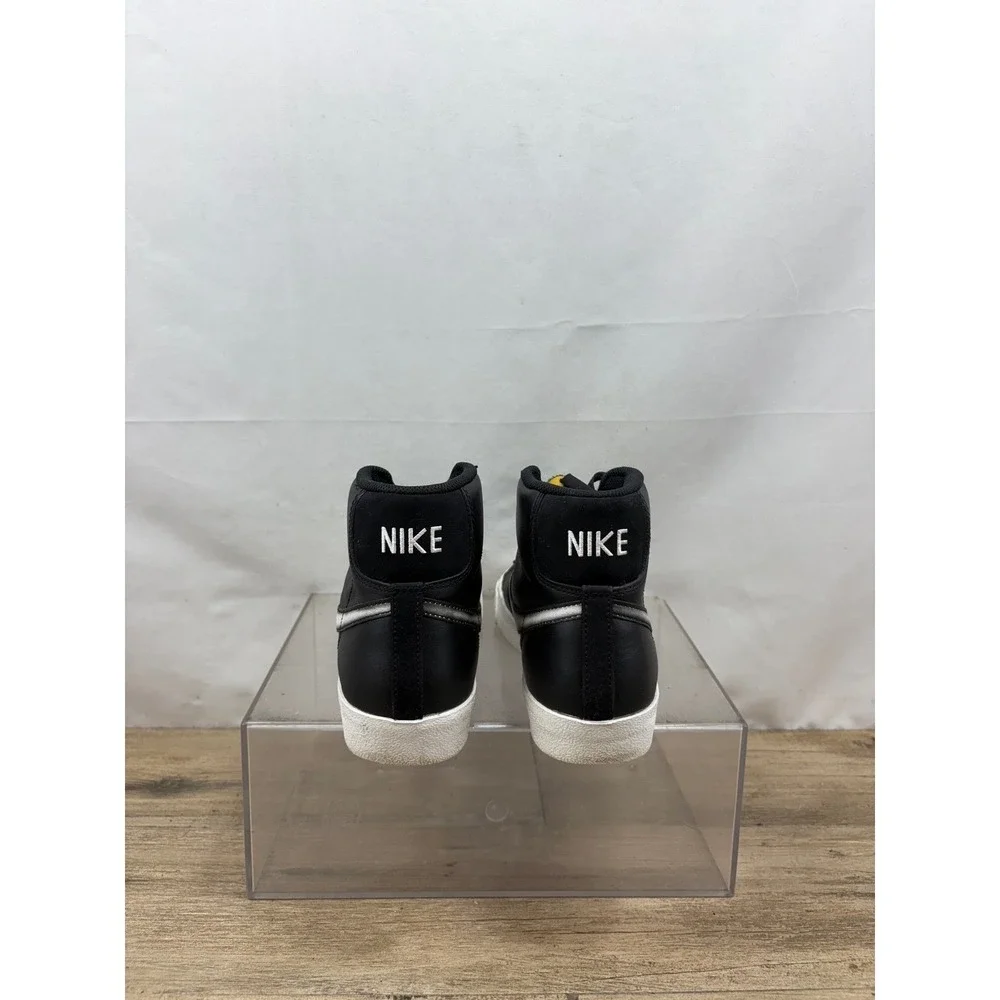 Nike Blazer Mid 77 Black White‎ Leather High Top Sneakers Shoes Men's Size 8
